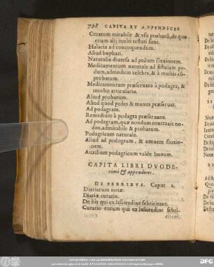 Capita Libri Duodecimi & appendices.