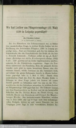 Wo hat Luther am Pfingstsonntage (25. Mai) 1539 in Leipzig gepredigt?