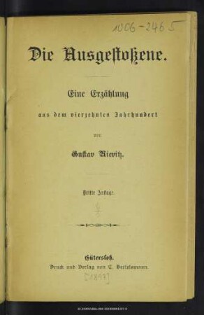 Die Ausgestoßene : eine Erzählung aus dem vierzehnten Jahrhundert