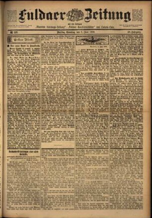 Erste Ausgabe vom Samstag, den 07. Juni 1902.