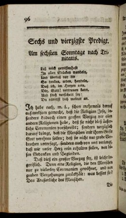 Sechs und vierzigste Predigt. - Neun und vierzigste Predigt.