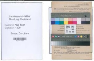 Entnazifizierung Dorothee Busse , geb. 11.03.1908 ()