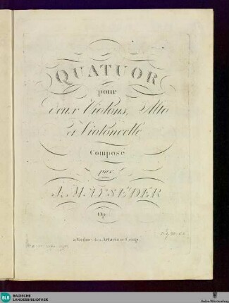 Quatuor pour deux violons, alto et violoncelle : op. 6