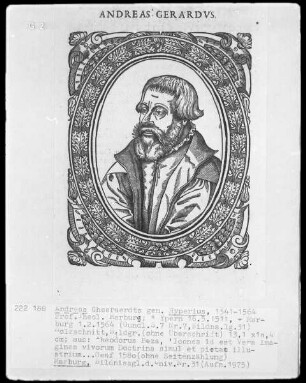 Andreas Hyperius (1511-1564), 1641-1564 Professor der Theologie in Marburg