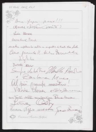 Kondolenzbuch mit Unterschriften aus der Kirche S. Stefano in Bologna, Heft 5