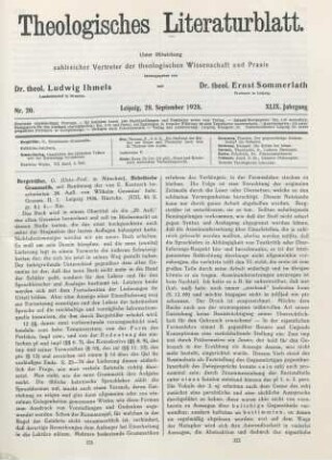 321-323 [Rezension] Bergsträsser, Gotthelf, Hebräische Grammatik