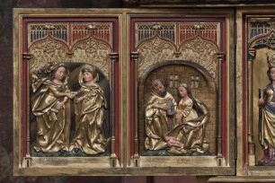 Hochaltar des Frankfurter Doms — Linker Flügel: Heimsuchung und Geburt Christi