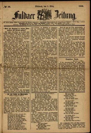 Ausgabe vom Mittwoch, den 03. März 1886.