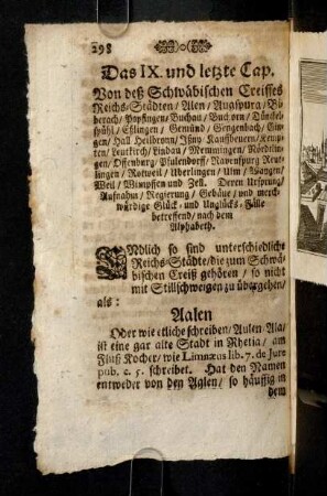 298, Von des Schwaebischen Creisses Reichs-Staedten