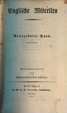 Englische Miscellen. 19. 1805