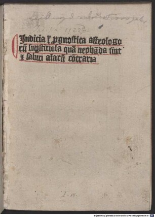 Iudicia vel prognostica astrologorum superstitiosa