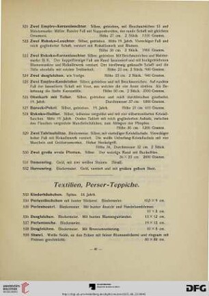 Textilien, Perser-Teppiche (Nr. 533-554)