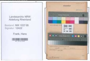 Entnazifizierung Hans Frank , geb. 12.05.1916 (Arzt)
