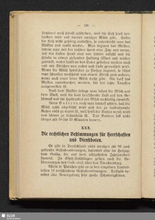 XXX. Die rechtlichen Bestimmungen für Herrschaften und Dienstboten