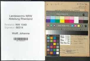 Entnazifizierung Johanna Wolff , geb. 29.06.1920 ()