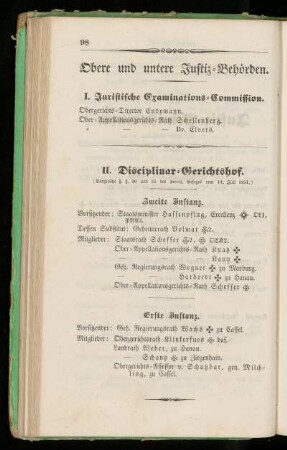 I. Juristische Examinations=Commission.