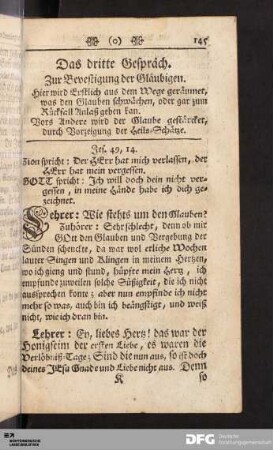 Das dritte Gespräch. Zur Bevestigung der Gläubigen.