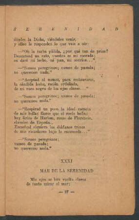 XXXI - Mar de la serenidad
