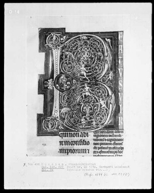 Psalterium — Initiale B (eatus vir) mit Jäger, Folio 3verso