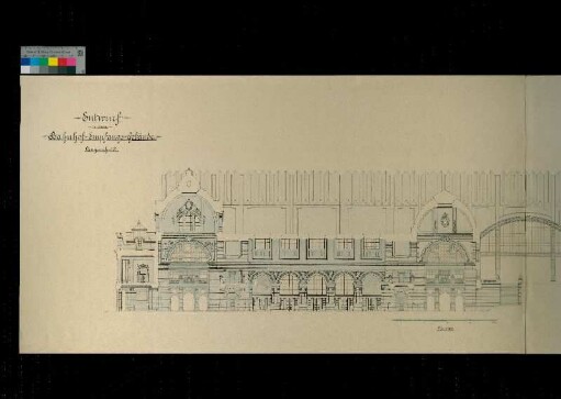 Bahnhof Empfangsgebäude - Längsschnitt