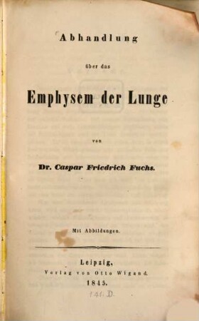 Abhandlung über das Emphysem der Lunge