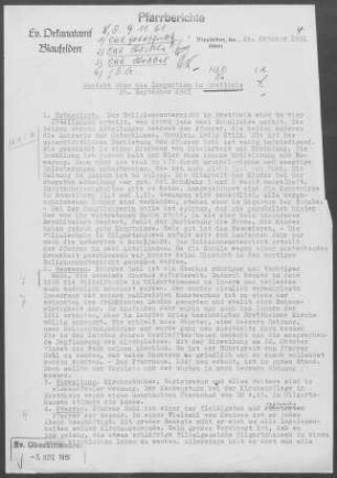 Brettheim-Hilgartshausen: Inspektionsbericht 1961
