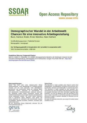 Demographischer Wandel in der Arbeitswelt: Chancen für eine innovative Arbeitsgestaltung
