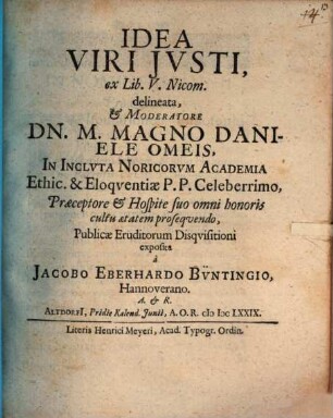 Idea viri iusti, ex lib. V. Nicom. delineata