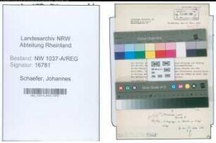Entnazifizierung Johannes Schaefer , geb. 00.00.0000 ()