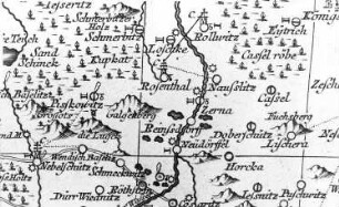 Räckelwitz-Neudörfel. Oberlausitzkarte, Schenk, 1759