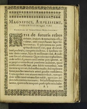 Magnifici, Amplissimi, Prudentissimique Viri