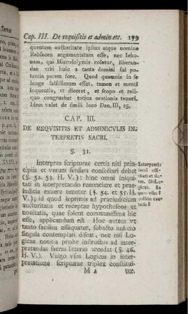 Cap. III. De Requisitis Et Adminiculis Interpretis Sacri.