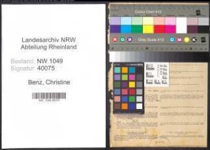 Entnazifizierung Christine Benz , geb. 11.06.1909 (Kassenangestellter)