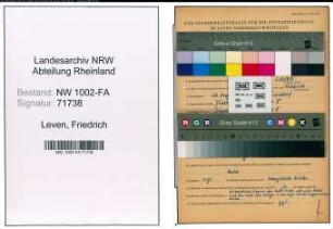 Entnazifizierung Friedrich Leven, geb. 26.08.1913 (Kaufm.Angest.)