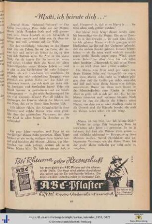 „Mutti, ich heirate dich…“.