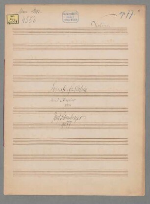 Sonate für Violine und Klavier op. 77 - BSB Mus.ms. 4553-2 : Partitur, Violine, Adagio für Violoncello arrangiert