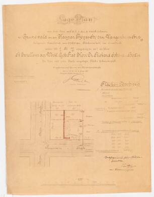 Villa Dr. Richard Schöne, Berlin-Grunewald: Vermessungsplan 1:500