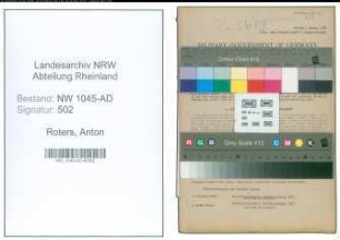 Entnazifizierung Anton Roters , geb. 28.04.1888 (Arbeiter)