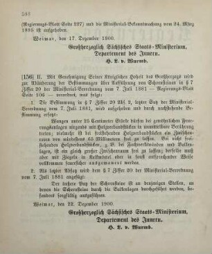 156. Nachtrag zu der Ministerial-Verordnung, betreffend baupolizeiliche Vorschriften vom 7. Juli 1881