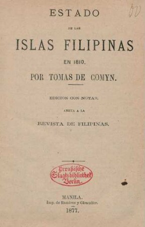 3.1877,Anexa: Estado de las Islas Filipinas en 1810