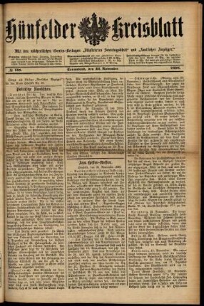 Erste Ausgabe vom Samstag, den 26. November 1898.
