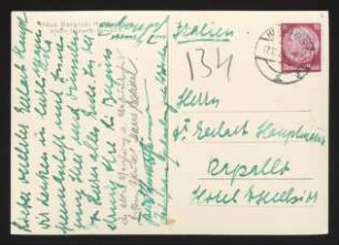 Brief von Ottilie Bergius, Hans Speidel und Friedrich Bergius an Gerhart Hauptmann