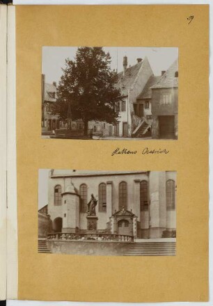Rathaus, Oestrich. Pfarrkirche, Oestrich: Ansichten (aus: Skizzen- und Fotoalbum 23)