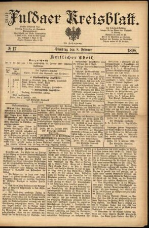 Ausgabe vom Dienstag, den 08. Februar 1898.