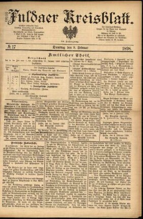 Ausgabe vom Dienstag, den 08. Februar 1898.
