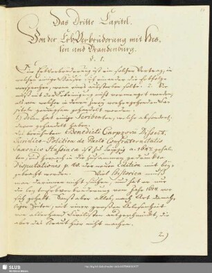 Von der Erbverbrüderung mit Heßen und Brandenburg