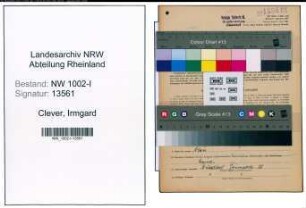 Entnazifizierung Irmgard Clever, geb. 21.03.1898 (Angestellte)