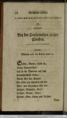 15. Bey der Confirmation junger Christen