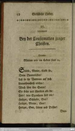 15. Bey der Confirmation junger Christen