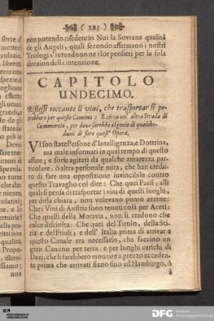 Capitolo Undecimo. Riflessi toccante li vini, che trasportar si potrebbero per questo Camino...